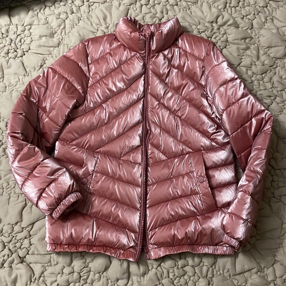 Metallic Pink ZARA puffer jacket